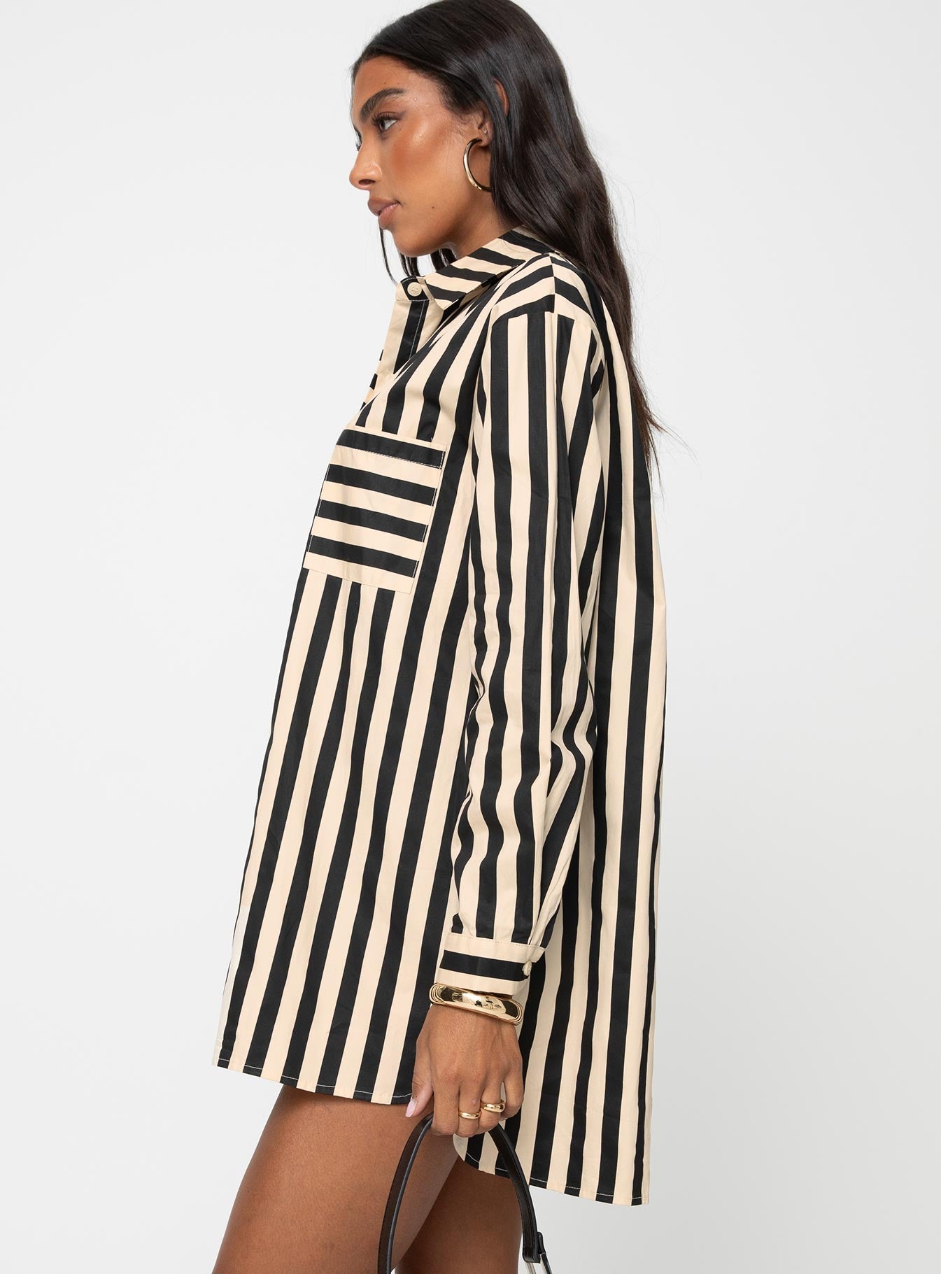 Hancer Robe-chemise Noir / Crème