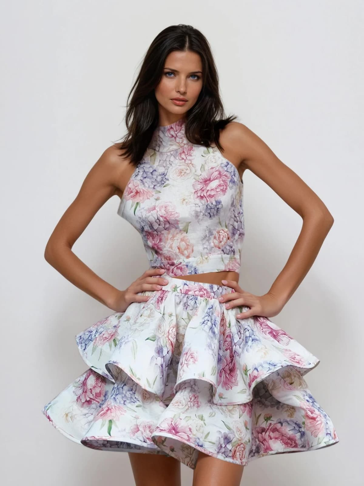 Alecto Floral Tiered Skirt Set