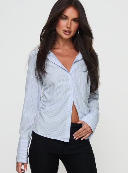 Rush Hour Long Sleeve Top Blue Stripe