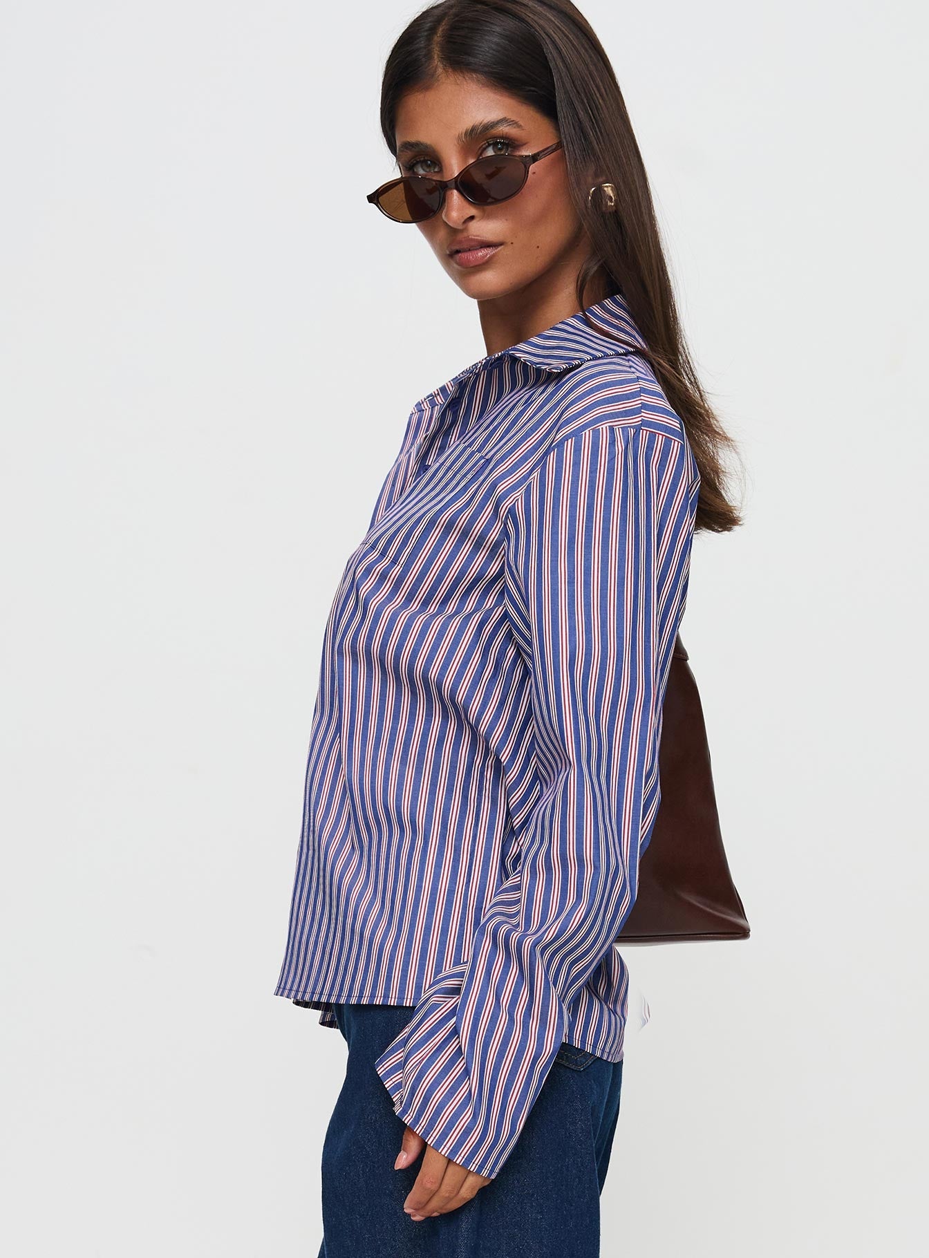 Trillian Long Sleeve Top Navy Stripe