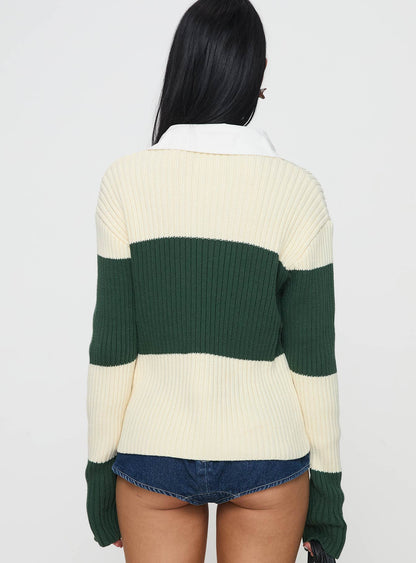 Prince Rugby Shirt Moss Stripe