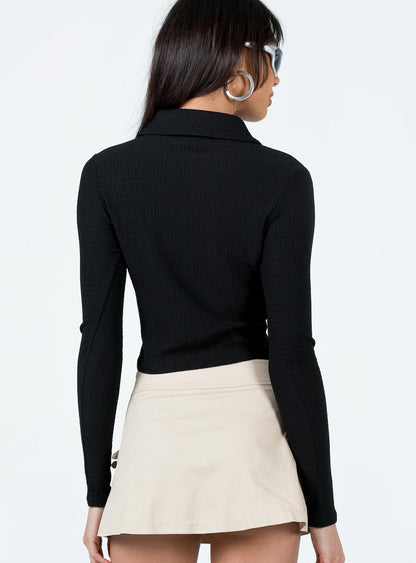 Trey Long Sleeve Top Black