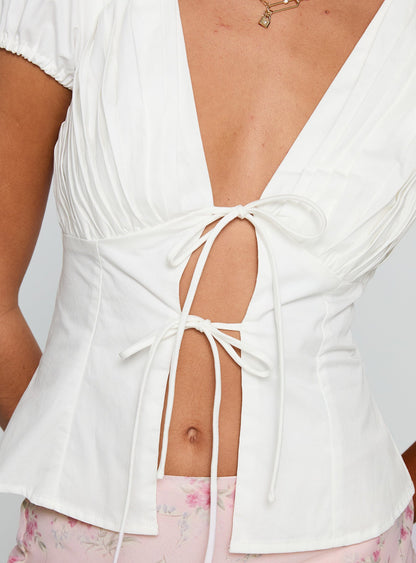 Incomparable Pleated Bust Top White