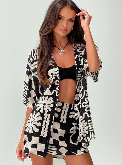 Caraliia Shirt Black / Cream