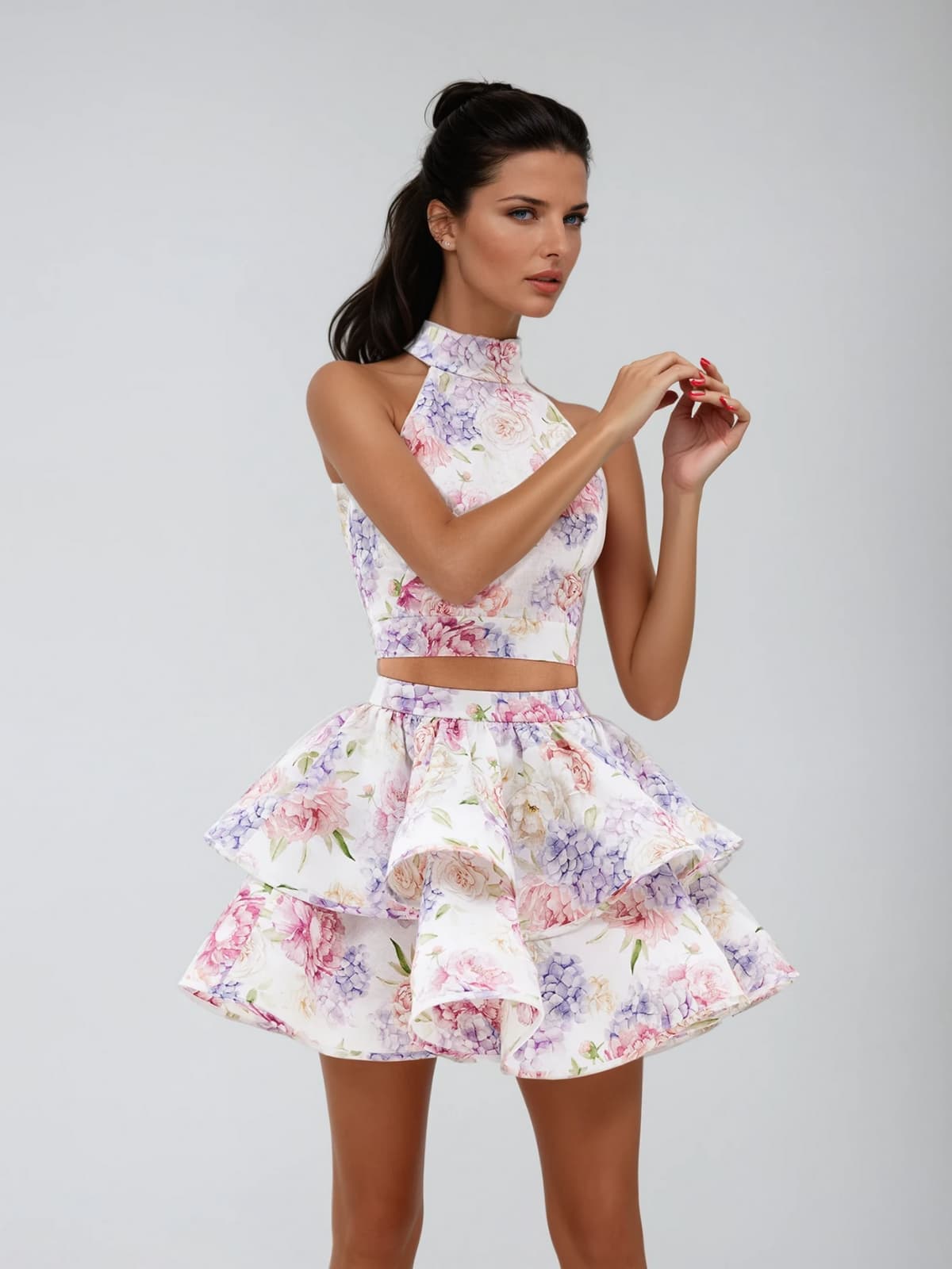 Alecto Floral Tiered Skirt Set