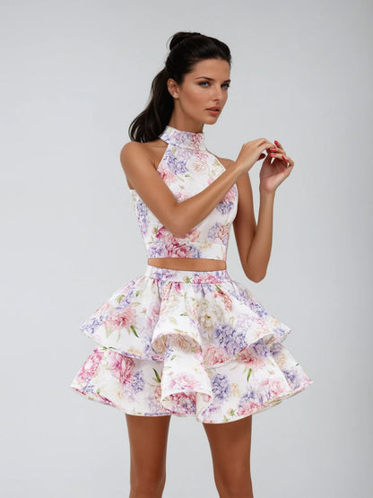 Alecto Floral Tiered Skirt Set
