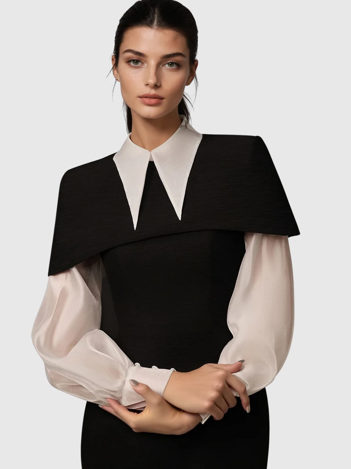 Braela Long Sleeve Shawl Mini Dress