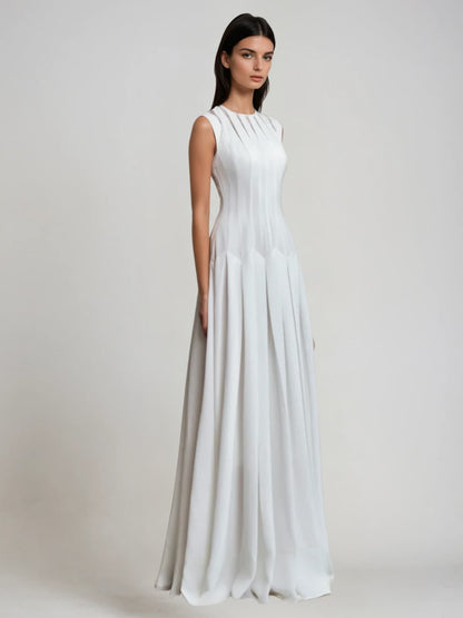 Faelthis Sleeveless Pleat Maxi Dress