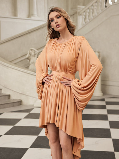 Galdrek Long Sleeve Ruched Midi Dress