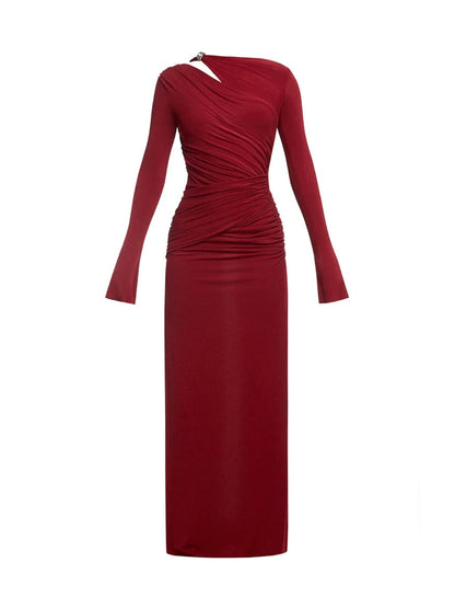 Gazra Long Sleeve Velvet Maxi Dress