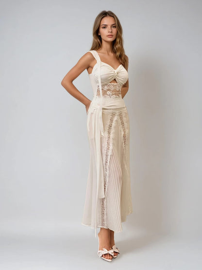 Gryen Lace Pleat Skirt Set