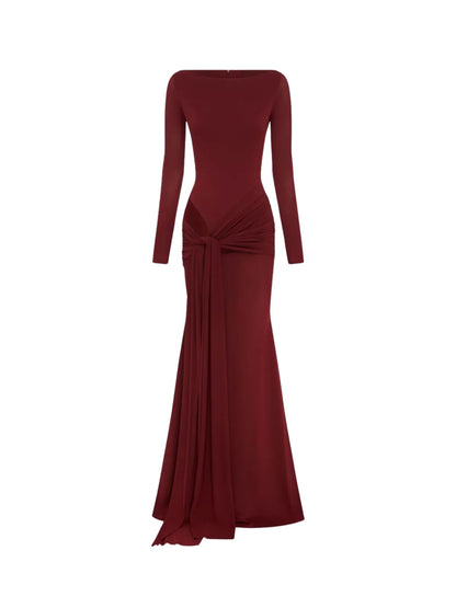 Kashton Long Sleeve Tie Up Maxi Dress
