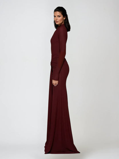 Kashton Long Sleeve Tie Up Maxi Dress
