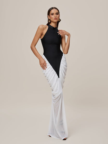 Lenore Sleeveless Ruched Bandage Maxi Dress