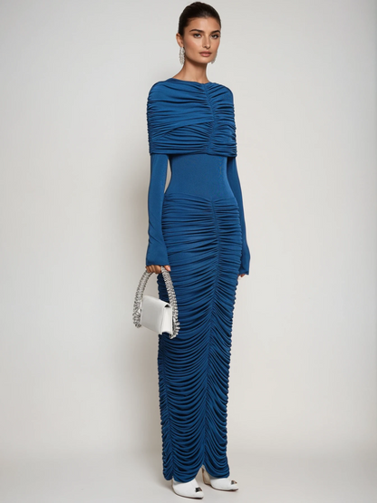 Liseli Long Sleeve Ruched Maxi Dress