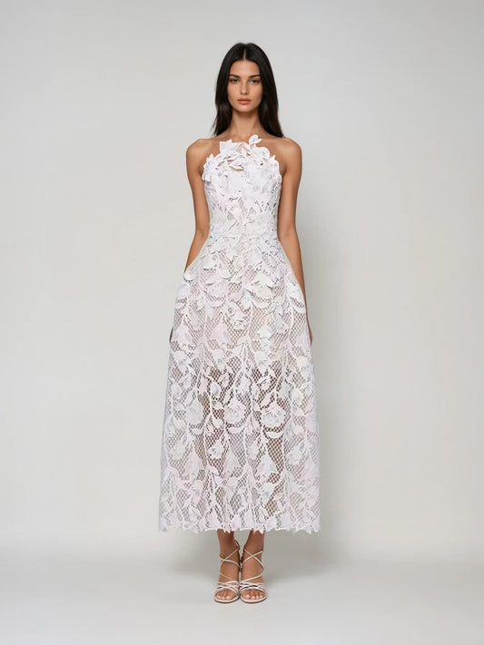 Odina Sleeveless Embroidered Midi Dress