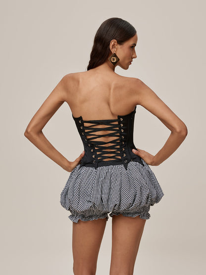 Ondina Strapless Lace Up Skirt Set