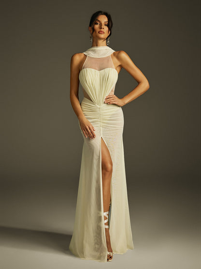 Saldor Sleeveless Cutout Split Maxi Dress