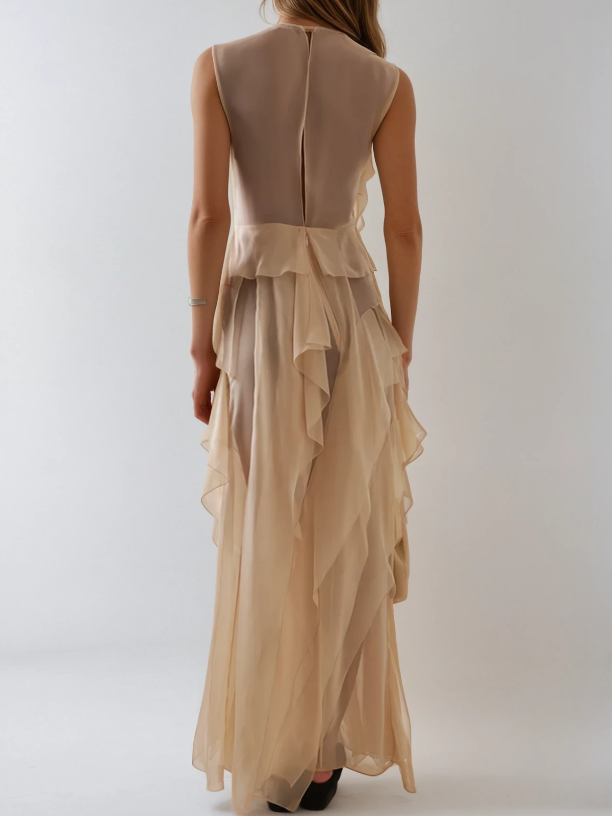 Waelyvira Sleeveless Ruffle Maxi Dress
